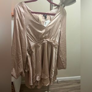 Boohoo light gold skater dress size 12